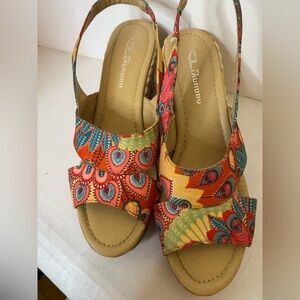 CL by Laundry Women’s “Dream Again” Paisley Wedges  EUC Size 7 Fast Shipping